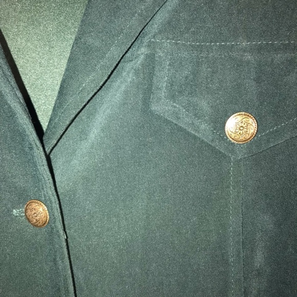 Allison-Che Vintage Hunter Green Shirt, Size 16P - Picture 2 of 5
